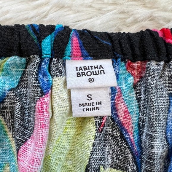 Tabitha Brown Target Womens Crop Top Small Lemon‎ Linen Blend Off Shoulder 14975 - Picture 2 of 8